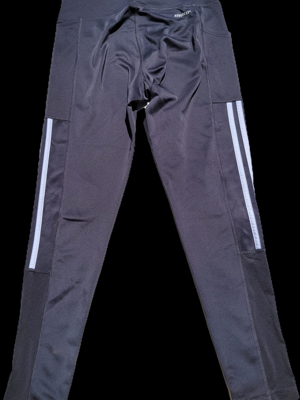 Adidas Woman's Black Athletic Leggings with Side Stripe - Picture 2 of 7